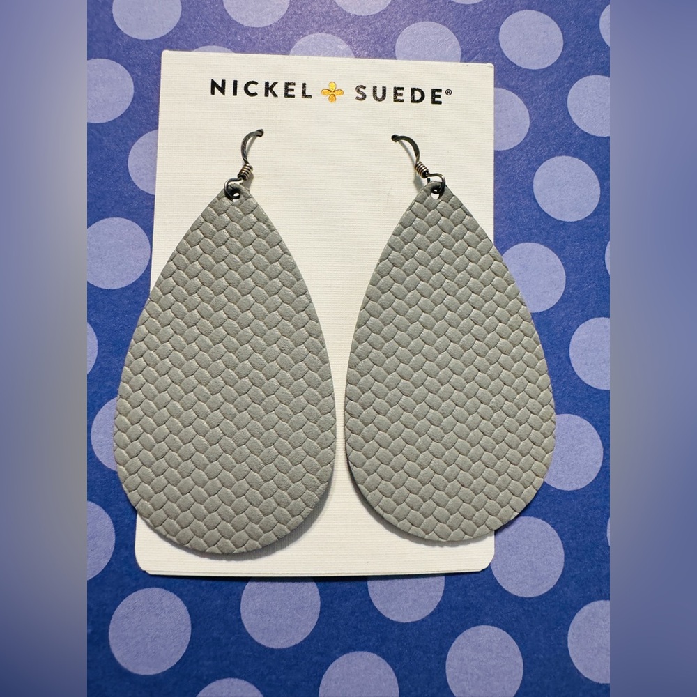 NWT Nickel & Suede Earrings